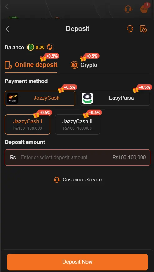 777DX Deposit Section